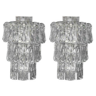 Kinkeldey Mid Century Large Three Tier Sconces - a Pair For Sale