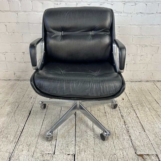 Jean Gillon Mid-Century Modern Office Chair Brazillian Leather For Sale - Image 4 of 11
