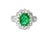 Mid-Century Modern Mid 20th Century 18k White Gold Solitaire Emerald Diamond Engagement Ring Estate, Size 7 For Sale - Image 3 of 4