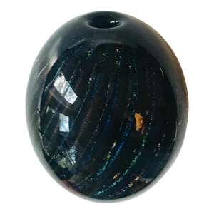 Robert Eickholt Iridescent Art Glass Swirl Vase Easter Egg Mid Century Modern Murano