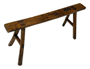 French Rustic Provincial Bench in Pine and Elm, 1950s