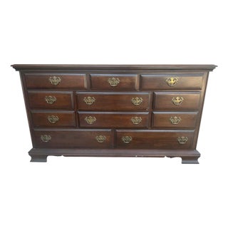 Kincaid Solid Cherry Wood Georgian Dresser Made in North Carolina in 1986 - 61" X 19" X 33.5" H For Sale