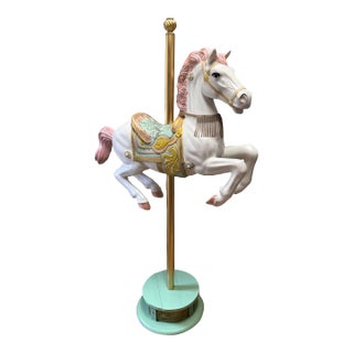Marie Antoinette-Inspired Carousel Horse With Pole Stand For Sale