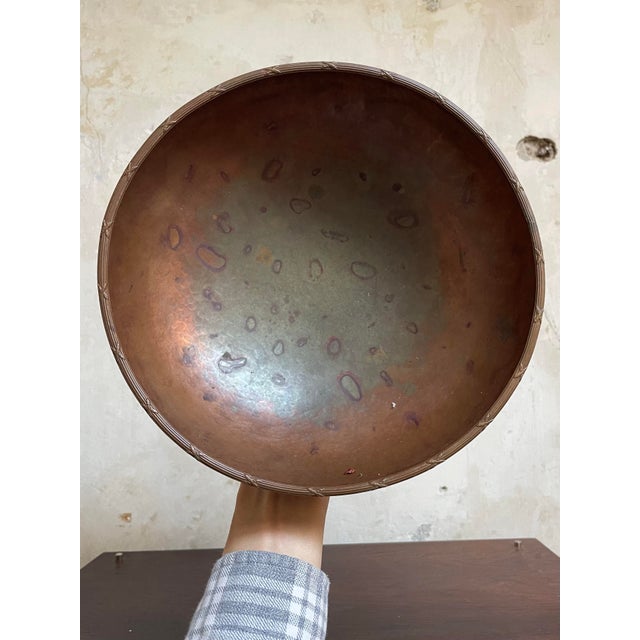 Early 20th Century Antique Arts & Crafts Copper Footed Trinket Bowl For Sale - Image 5 of 9