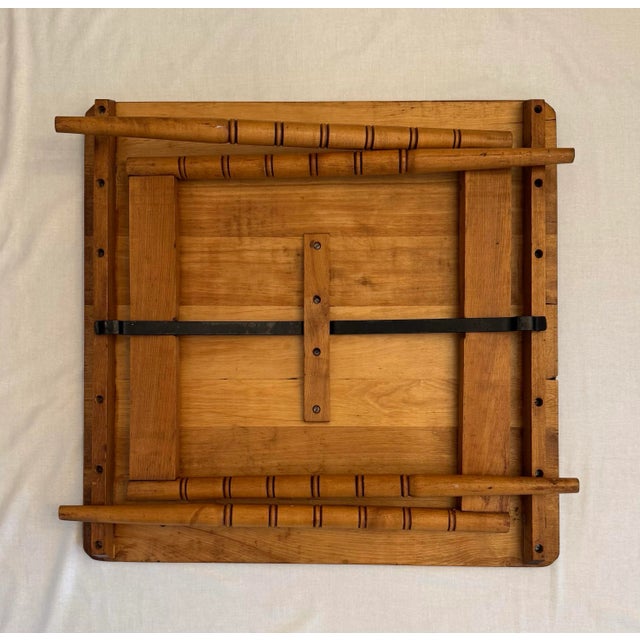Camel Vintage Scandinavian Mid Century Modern Solid Wood FoldingTable For Sale - Image 8 of 8