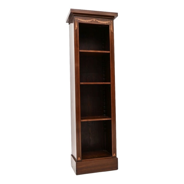 Slim Antique Georgian Open Bookcase, 1900 For Sale