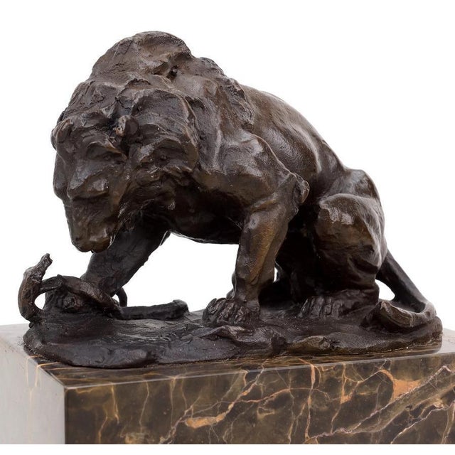 Art Deco Style Brown Patinated Bronze Animal Sculpture For Sale - Image 4 of 8