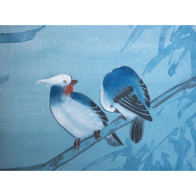 1970s Chinese Painted Silk Screen "Magnolia and Blue Jay" For Sale - Image 14 of 18