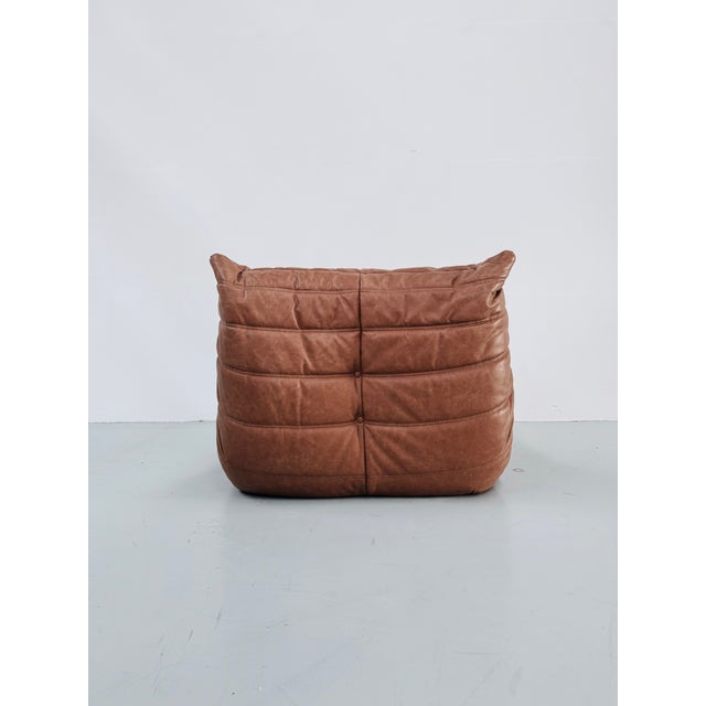 Vintage Togo Lounge Chair in Cognac Leather by Michel Ducaroy for Ligne Roset For Sale - Image 9 of 11