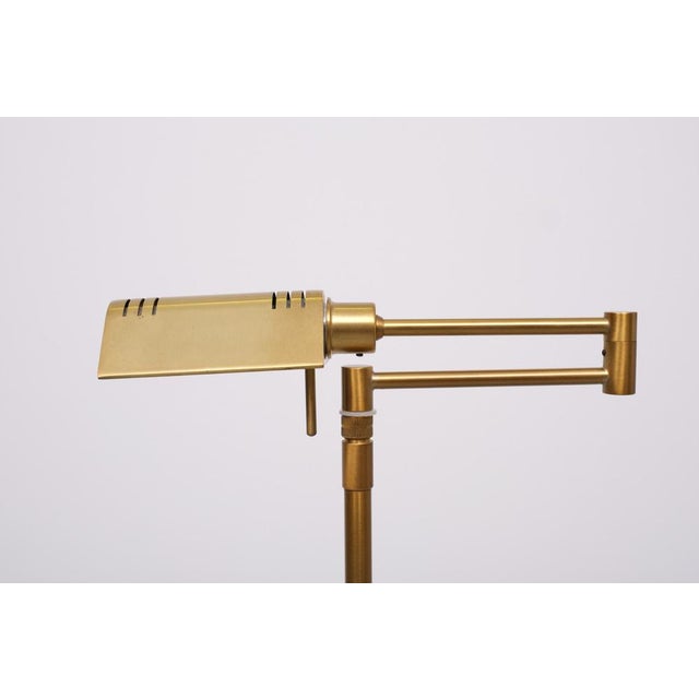 Metal Swing Arm Brass Floor Lamp from Holtkoetter, Germany, 1980s For Sale - Image 7 of 10