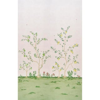 Schumacher Citrus Blossom 2 Panel Set Wallpaper In Blush For Sale