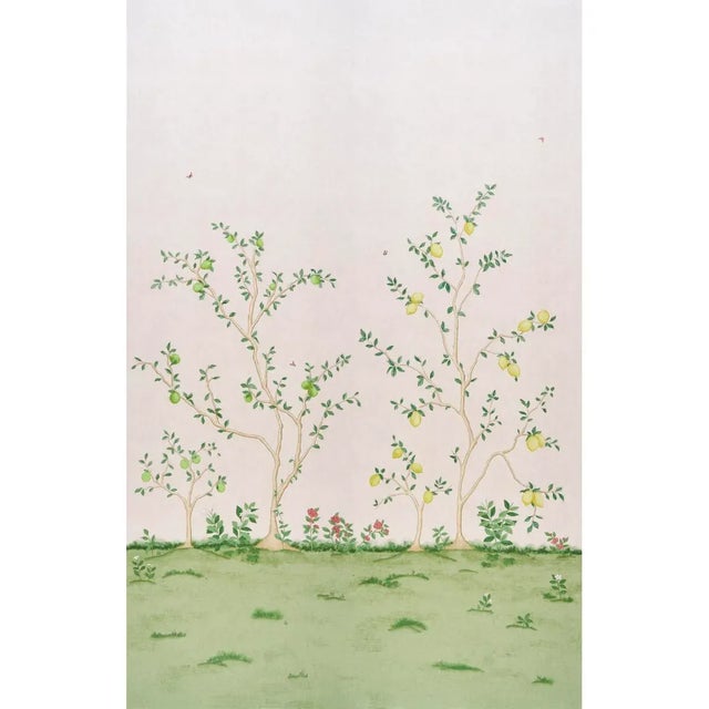 Schumacher Citrus Blossom 2 Panel Set Wallpaper In Blush For Sale