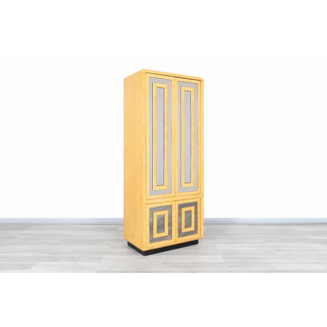 1970s Vintage Burl Wood and Mirrored Armoire by Romweber For Sale In Los Angeles - Image 6 of 13