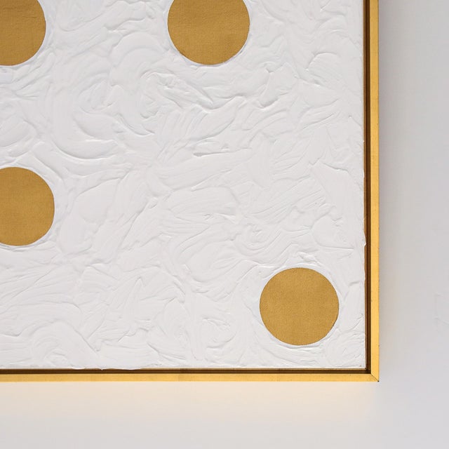Contemporary Acrylic on Canvas Painting of Nine Dots in Gilt-Wood Gallery Frame For Sale - Image 4 of 12