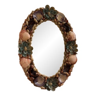 Sailors Valentine Style Shell Mirror For Sale