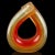 Beautiful and rare shape, vintage Murano hand blown red-orange and gold flecks Italian art glass double spout flower vase....