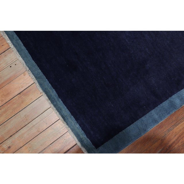Blue Vintage Chinese Minimalist Rug For Sale - Image 11 of 18
