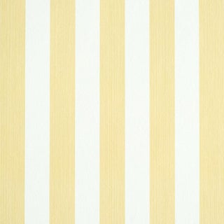 Schumacher Edwin Stripe Medium Wallpaper in Buttercup For Sale