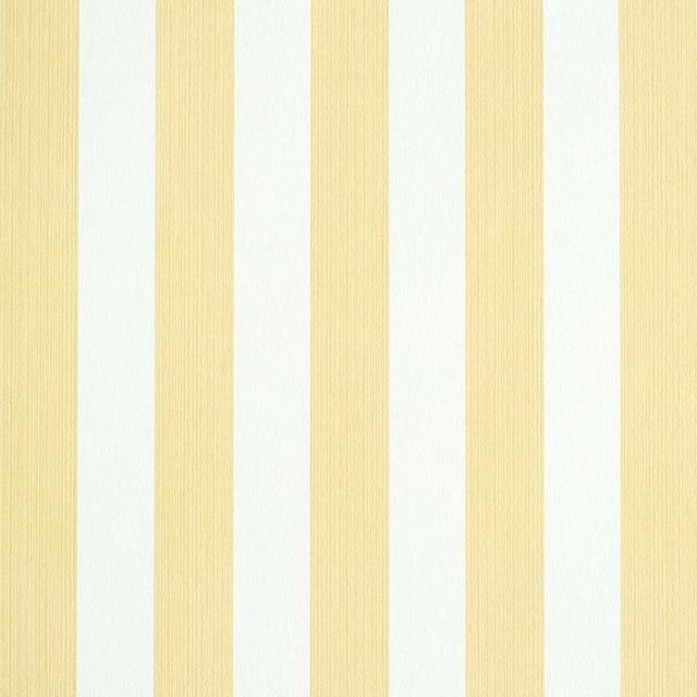 Schumacher Edwin Stripe Medium Wallpaper in Buttercup For Sale