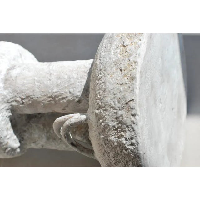 Small Sandstone Side Table by Moïo Studio Unique Piece Dimensions: W 25 x D 25 x H 37 cm Materials: Porcelain, engobe and...