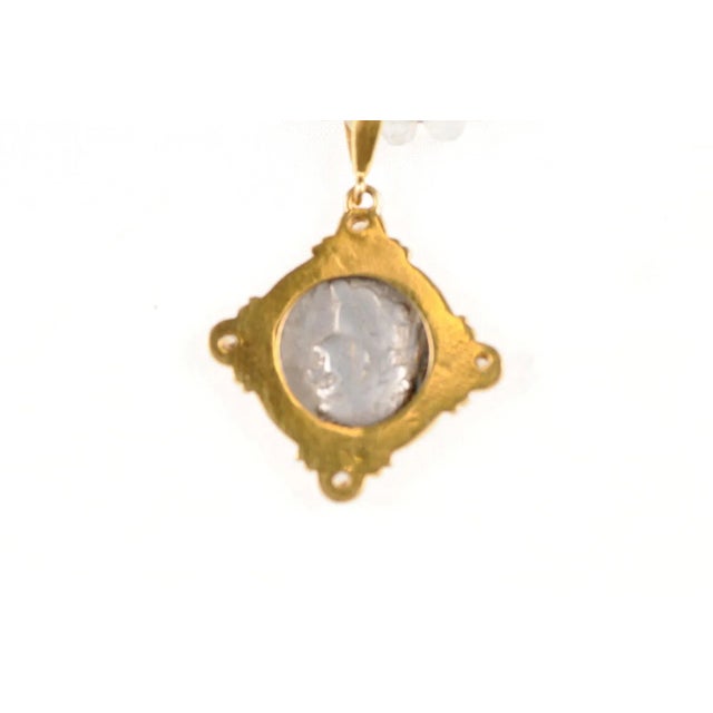 Antique Roman Denarius Coin in 22k Pendant W/Diamonds For Sale - Image 12 of 12