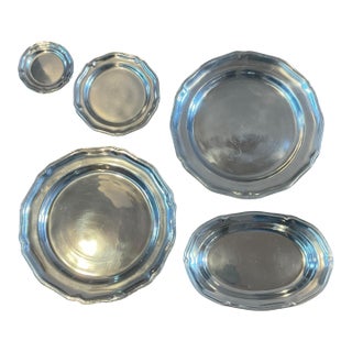 1970s Wilton Armetale Queen Anne Serving Pieces Usa - Set of 5 For Sale