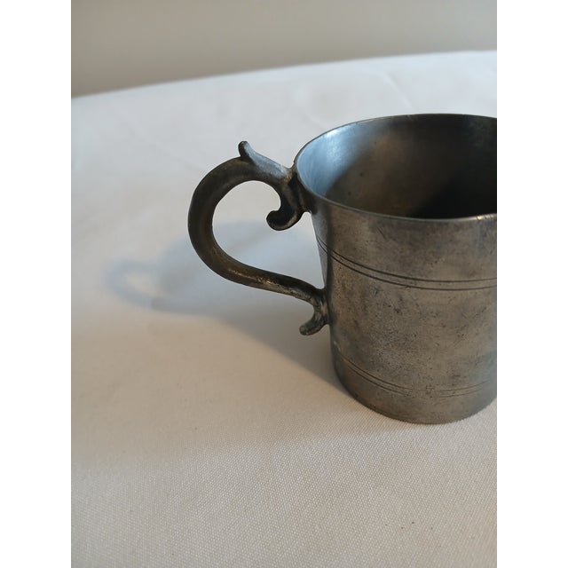 Antique Small Pewter Tankard Pair For Sale In Minneapolis - Image 6 of 7
