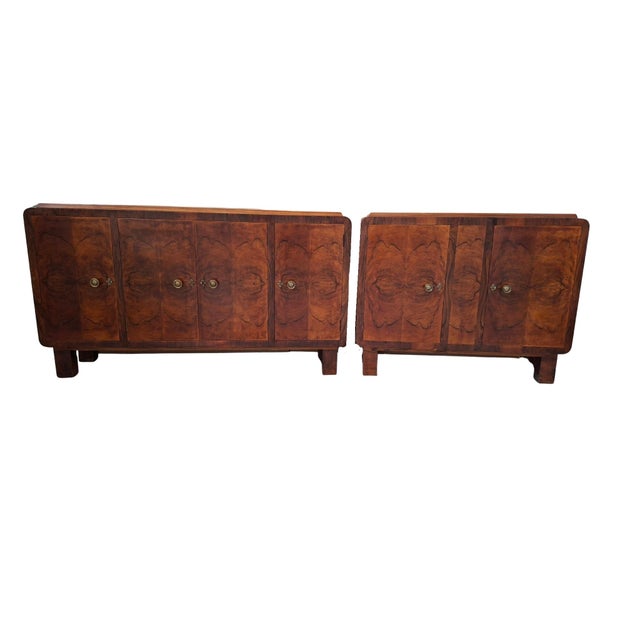 Art Deco Sideboards in Briar Wood, 1930s, Set of 2 For Sale - Image 3 of 13
