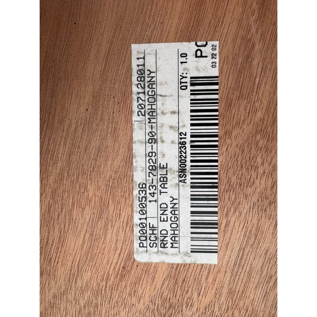 1990s Vintage Schnadig Mahogany Pedestal Round End Table or Drum Table For Sale - Image 9 of 9