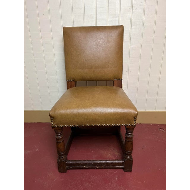 Early 20th Century Early 20th Century Upholstered Armless Accent Chair For Sale - Image 5 of 5