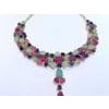 Bochic "Capri" Vintage Ruby, Emerald & Sapphire Necklace - 18K Gold & Silver For Sale - Image 16 of 18