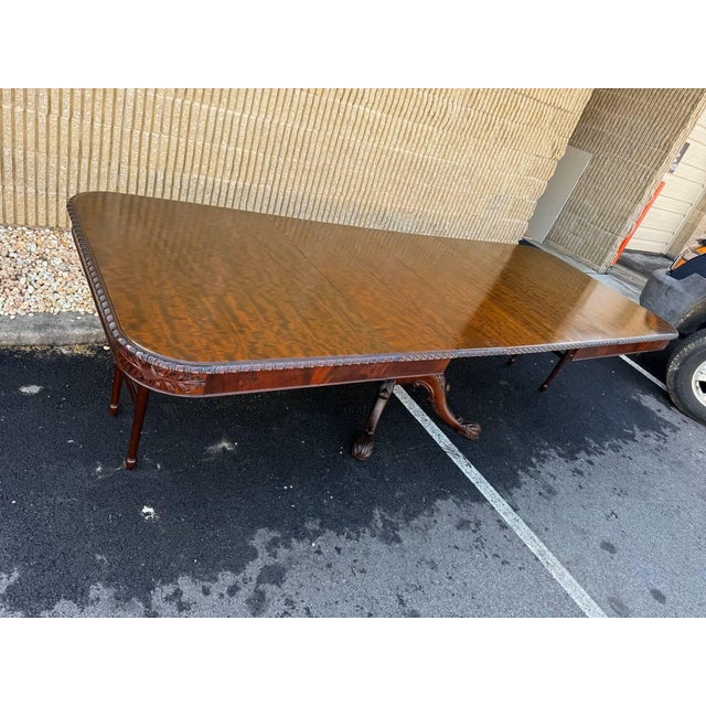 Antique Georgian Style Emprire Style Mahogany Rope Edged Pedestal Dining Table With 4 Leaves by Berkey and Gey Furniture For Sale - Image 16 of 18