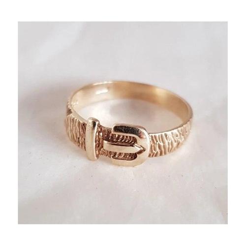 1980s Vintage 9ct Yellow Gold Buckle Ring, 1982 For Sale - Image 5 of 18