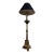 A rare and massive brass candlestick floor lamp featuring, dual bulbs, brass pull strings, in the manner of Mastercraft,...