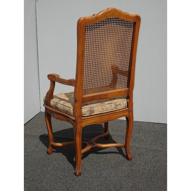 Vintage French Country Cane Side Chair with Cushion For Sale - Image 4 of 13