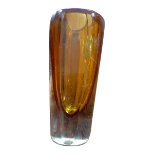 1980s Murano Italy Amber Sommerso Art Glass Decorative Vase