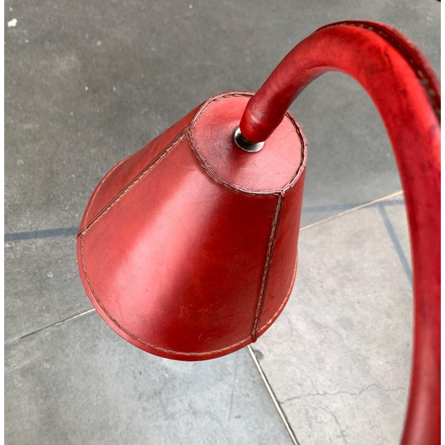 Mid-Century Leather Floor Lamp by Jacques Adnet for Valenti, Spain, 1960s For Sale - Image 5 of 18