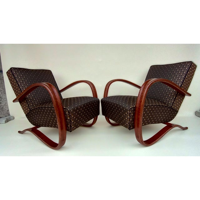 1930s H-269 Armchairs by Jindrich Halabala for Up Zavody, 1930s, Set of 2 For Sale - Image 5 of 15