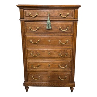 French Oak Six-Drawer Chest of Drawers, 1900s For Sale