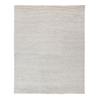 Exquisite Rugs Hamilton Hand Knotted Wool Light Silver & Ivory - 9'x12' For Sale