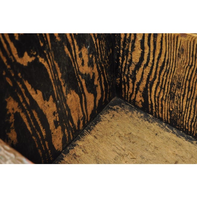 Antique French Country Primitive Copper & Wood Black Grain Painted Grain Bin For Sale - Image 12 of 18