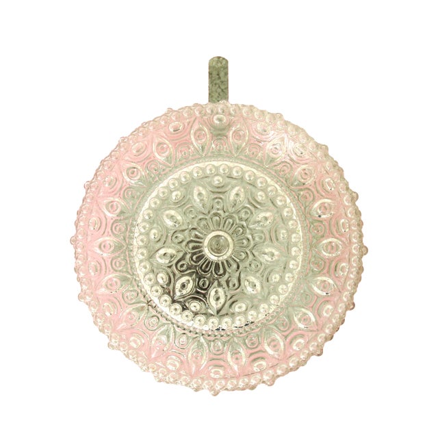 Mid-Century Glass Wall / Ceiling Lamp, Italy, 1950s For Sale