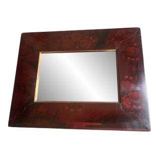 Aesthetic Movement Decorated Lacquer Mirror, Late 19th Century For Sale