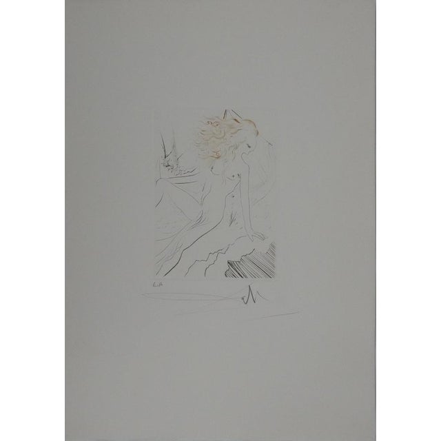 Salvador Dali, Decameron: The Nude Bride of the King of Garbe, 1972, Original Signed Engraving For Sale - Image 10 of 10