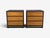 Modern, Nightstands or Bedside Tables, Stained Wood, Brass, USA, 21st c. Pair of modernist bedside tables having three...