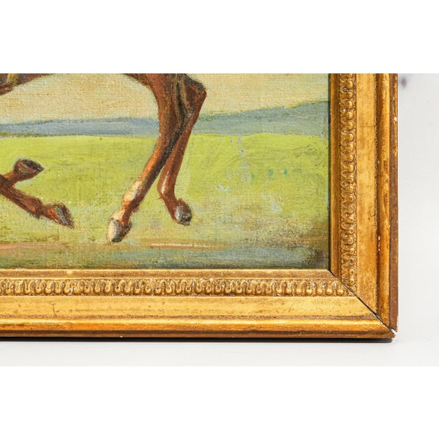 Wonderful Antique English Country Racehorse & Jockey Framed Oil Painting Horse Equestrian Sporting Art Home Decor For Sale - Image 12 of 14