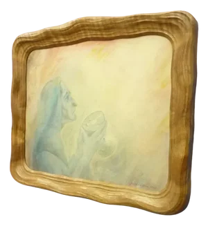 Anthroposophical Walnut Picture Frame, 1930s