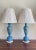 Vintage French Opaline Blue & Gold Gilt Glass Table Lamps - a Pair For Sale - Image 13 of 13