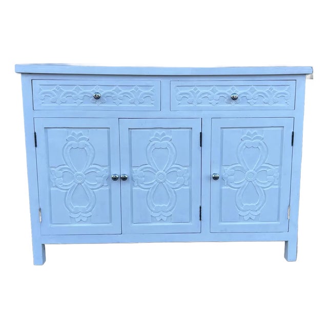 Carved White Sideboard or Dresser For Sale