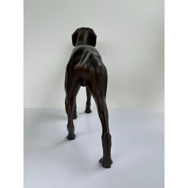 1970s Vintage Bronze Finish Hunting Dog Sculpture, Mid-Century Sporting Decor For Sale - Image 5 of 8